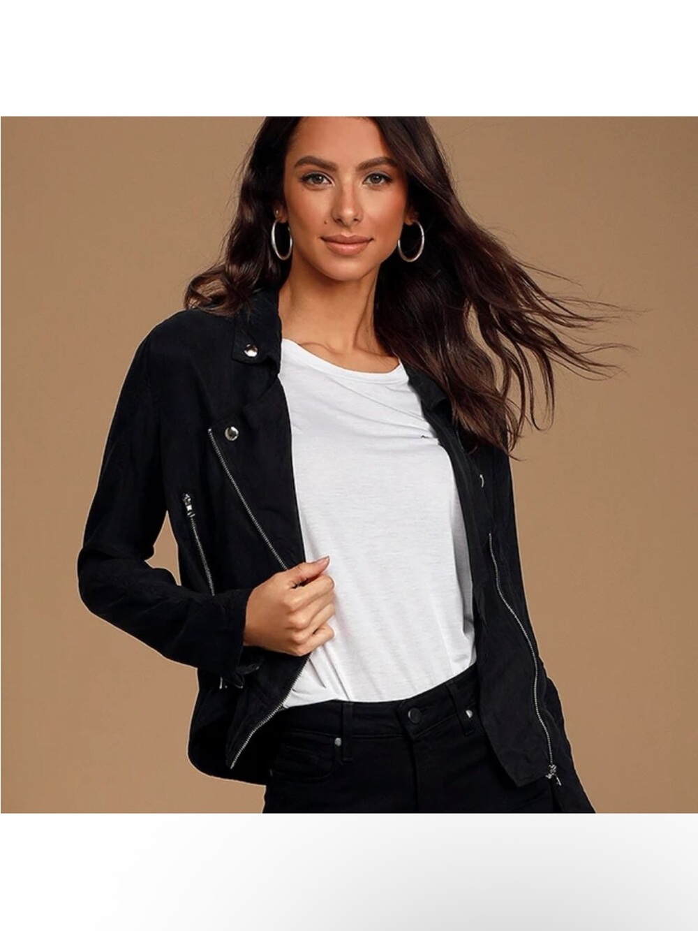 Blank NYC Black Suede Moto Jacket
